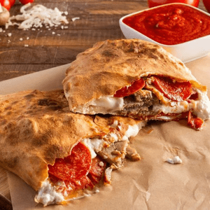 Meat Lover Calzone — Ameci Pizza & Pasta, Santa Clarita