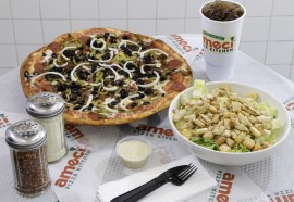 MINI 10″ PIZZA W/1 TOPPING — Ameci Pizza & Pasta, Santa Clarita